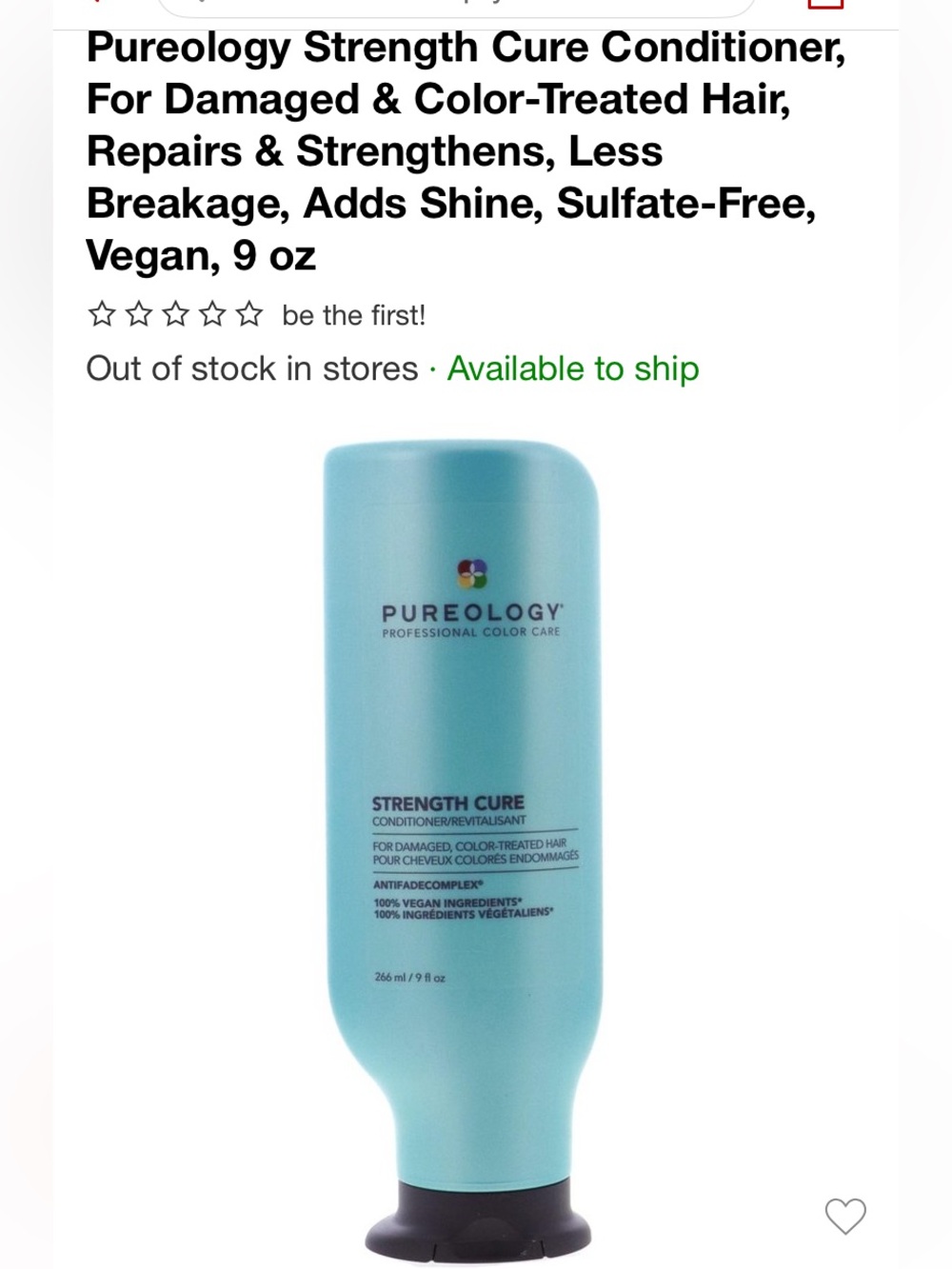 Pureology Strength Cure Conditioner -defense against breakage